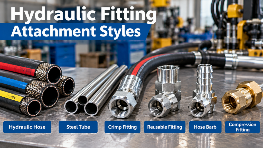 hydraulic fitting attachment styles